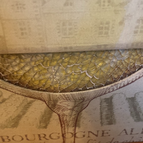 Set of 2 wine glass motif decor w/ cracked resin wall decor 10x8” - Picture 2 of 7